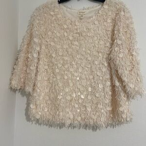 Cream Textured Women Top